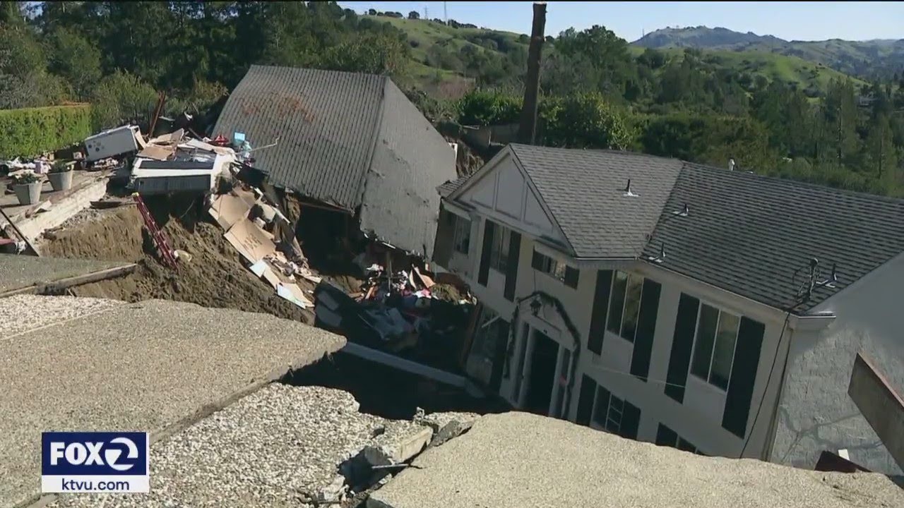 landslide threatens neighborhood