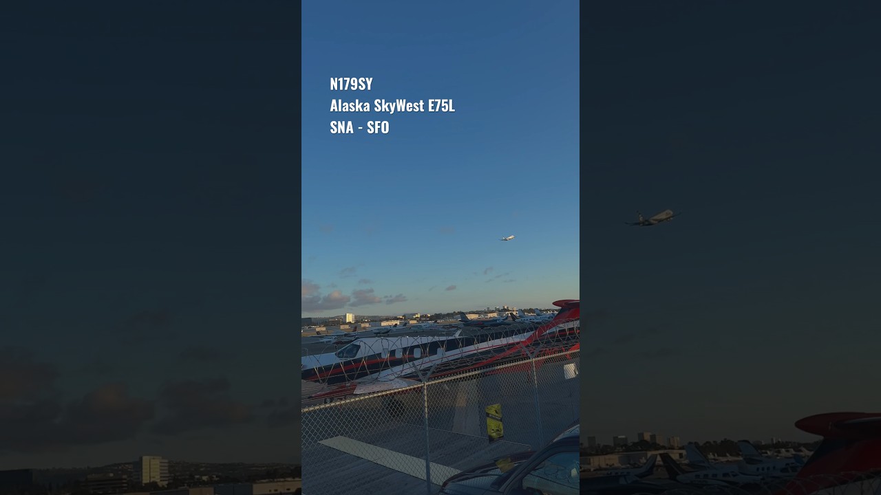 Alaska E175 Takeoff From Sna To Sfo #airplane #aviation #takeoff #airport #alaska #airlines #shorts
