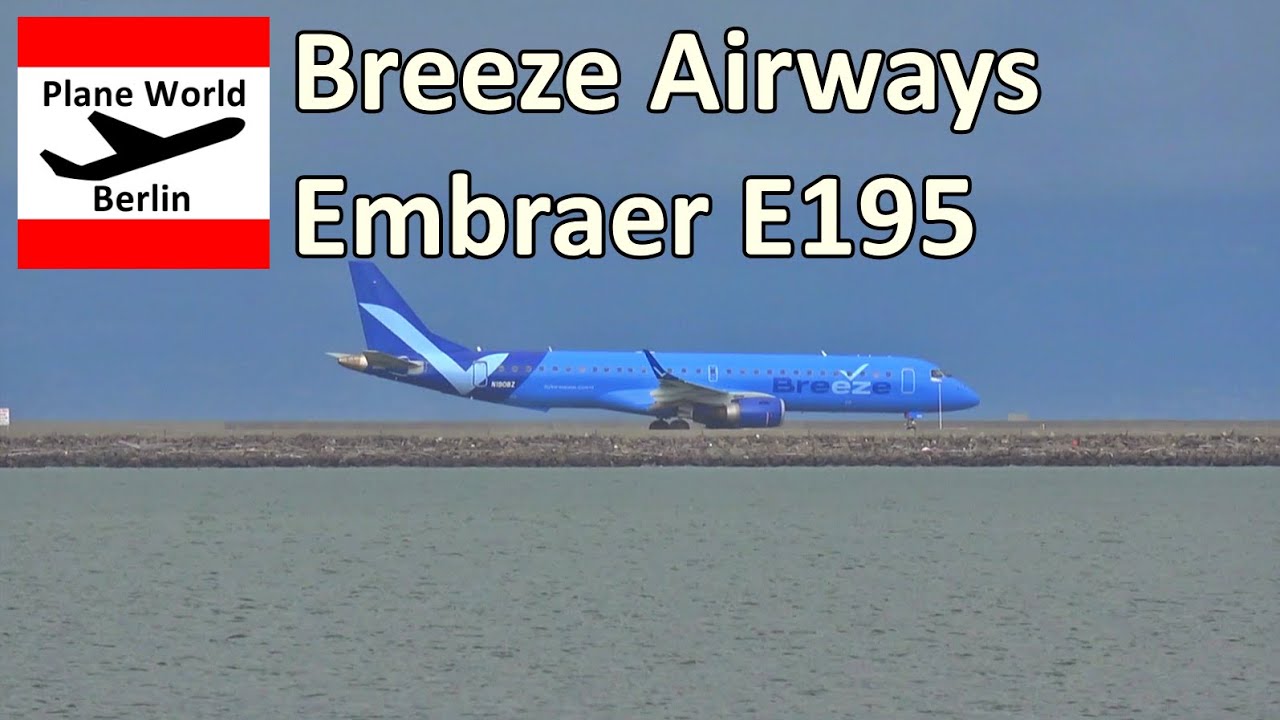 Breeze Airways Embraer E195 *n190bz* Takeoff From San Francisco Airport With Rainbow