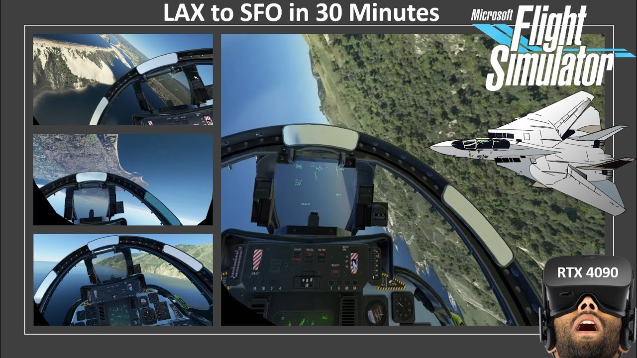 F 14 Lax To Sfo In Vr | Microsoft Flight Simulator | Rtx 4090 Laptop