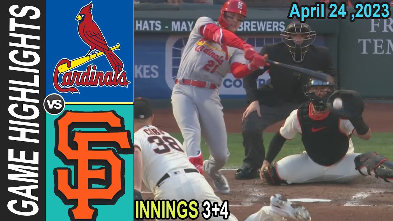 St. Louis Cardinals Vs Sfgiants (innings 3&4) Highlights April 24, 2023 | Mlb Highlights 2023