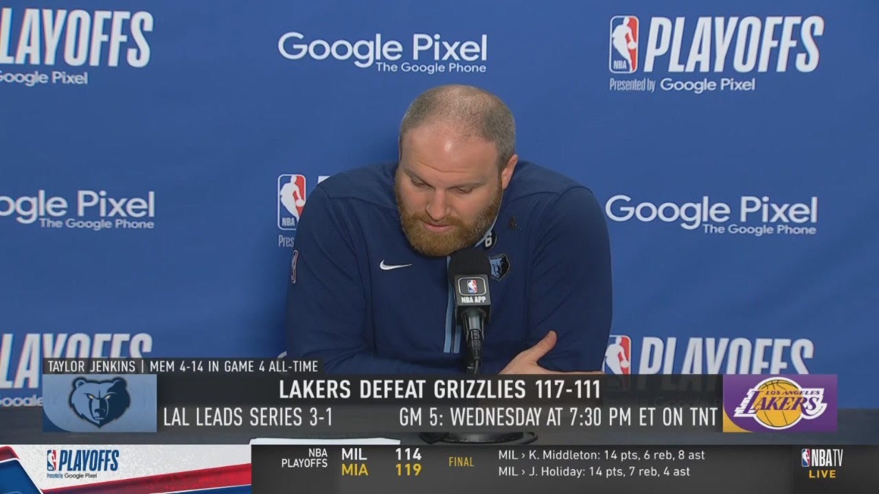 Taylor Jenkins Postgame Interview | Memphis Grizzlies Lose To Los Angeles Lakers 117 111