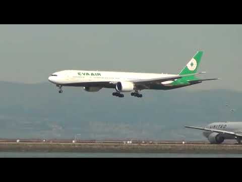 Eva Air Boeing 777 300 (er) Landing At Sfo Int’l Airport