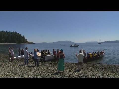 Lummi Nation Canoe Journey Stops At Lummi Island At Legoe Bay For The First Time Ever