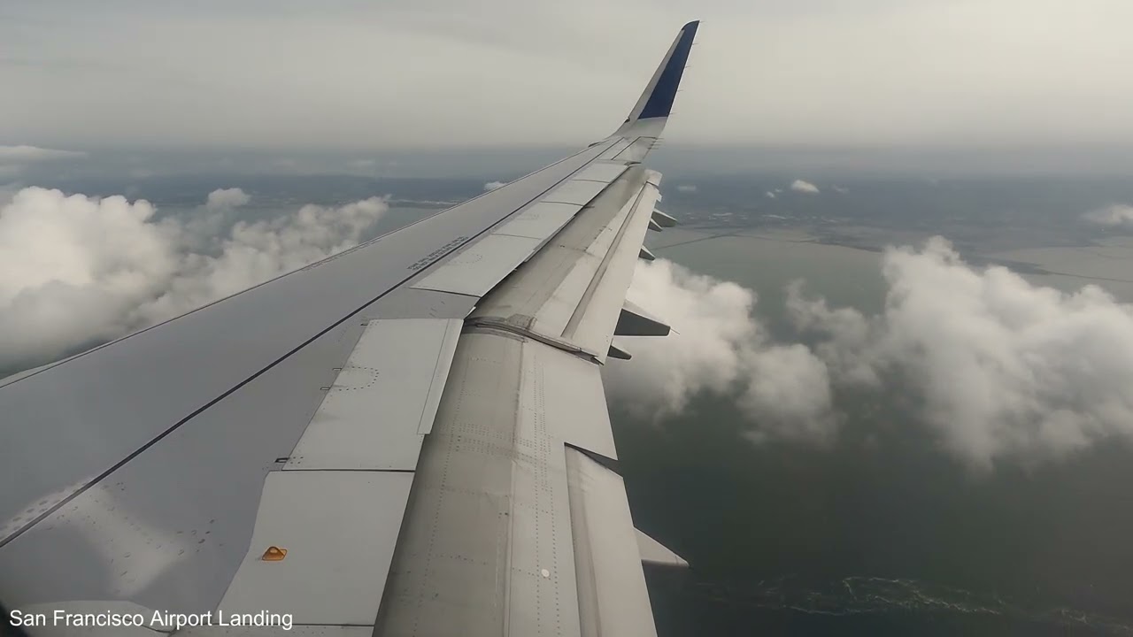 San Francisco International Airport Landing On A Cloudy Day