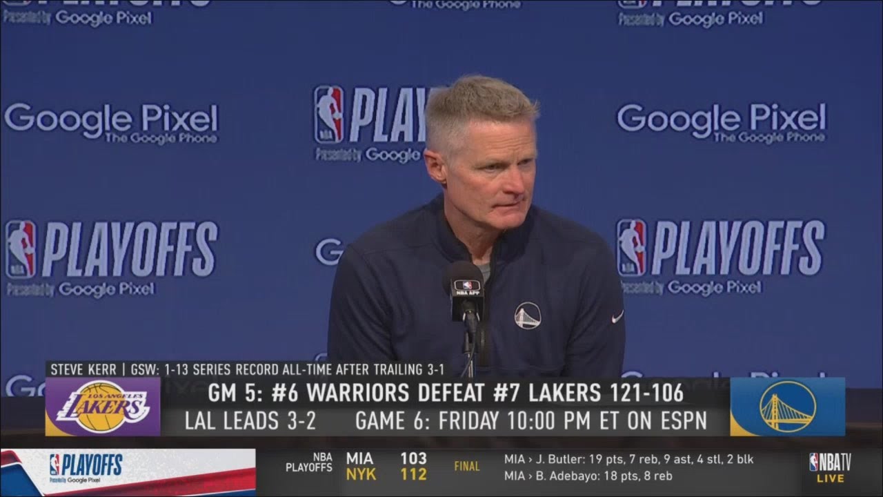 Steve Kerr Postgame Interview | Golden State Warriors Blowout Los Angeles Lakers 121 106