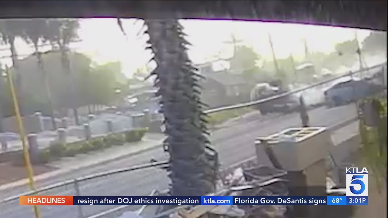 Surveillance Video Shows Horrific Head On Crash In Riverside