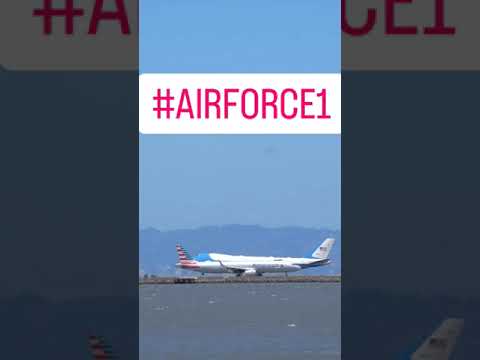 Airforce 1 Touch Down At Busy Sfo Airport During Take Off And Touch Down Of Other Planes.