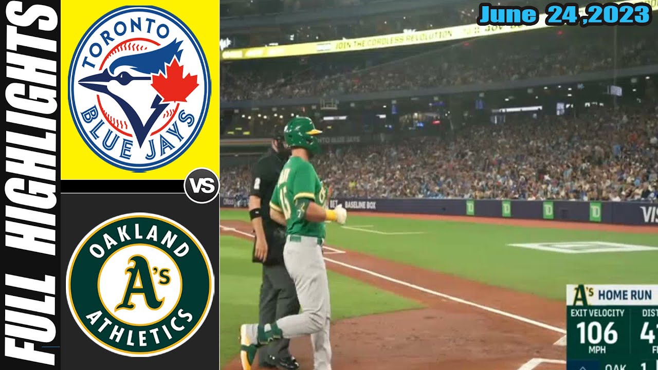 Athletics Vs Blue Jays Full Highlights June 24 2023 | Mlb Highlights