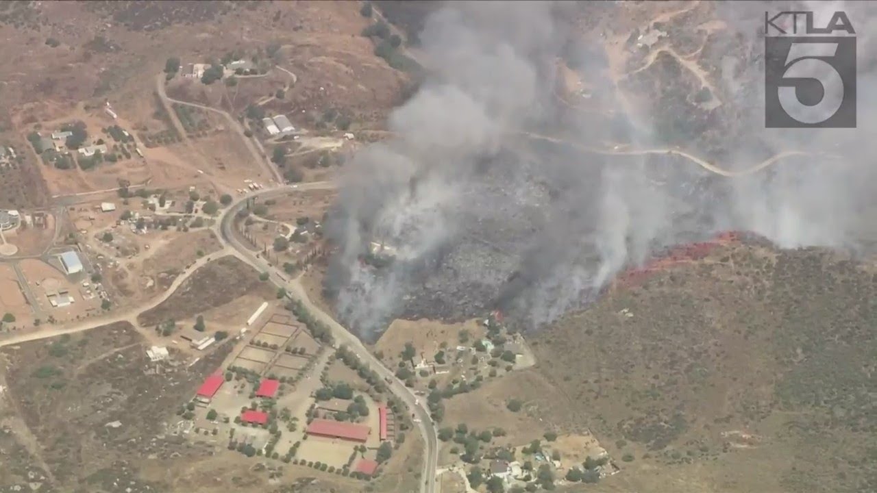 Brush Fire Burns Structures In Riverside County