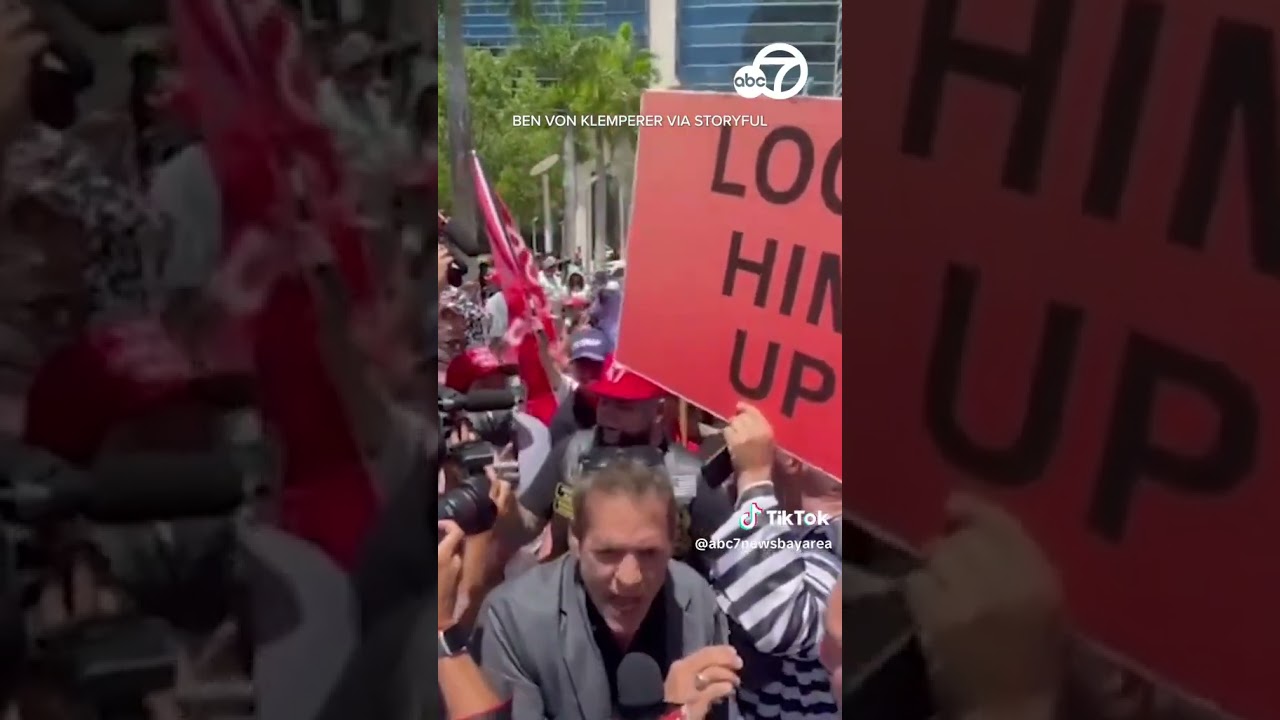 Crowd Waits Outside Miami Courthouse For Donald Trump’s Arraignment