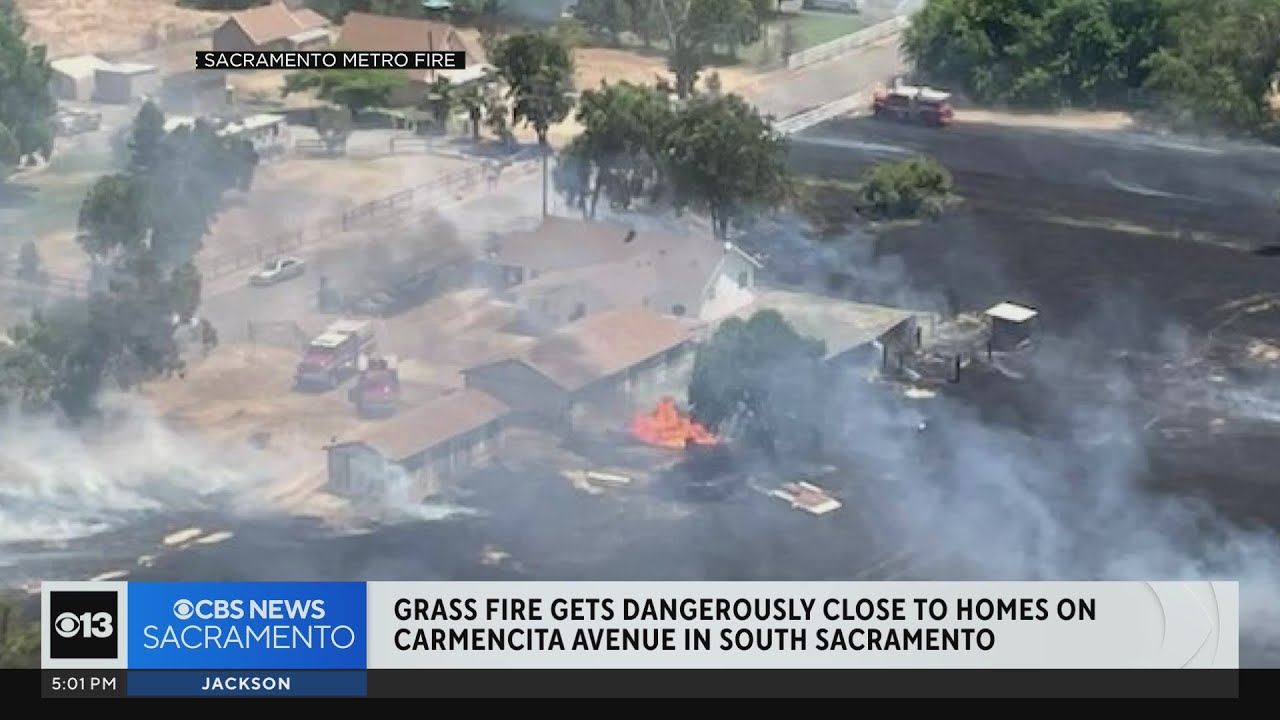 Grass fire gets dangerously close to homes in south Sacramento County 1 Grass Fire Gets Dangerously Close To Homes In South Sacramento County