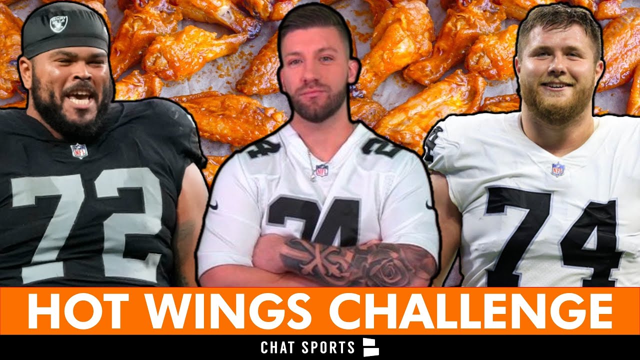 Mitchell Renz Vs. Jermaine Eluemunor & Kolton Miller In Hot Wings Contest | Raiders Report