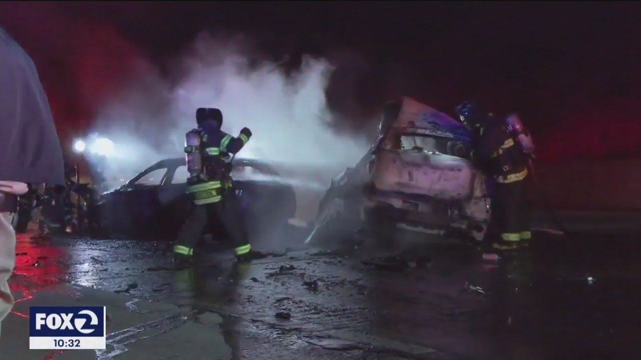 Series Of I 80 Crashes Cause Fiery Mess In Contra Costa County