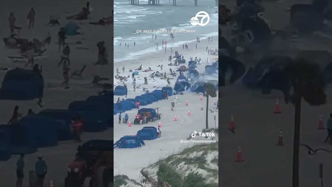 Waterspout Whips Up Chairs Umbrellas On Florida Beach