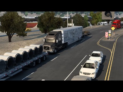 From Plains To Port: Delivering Live Cattle From Huron To Oakland||american Truck Simulator 2