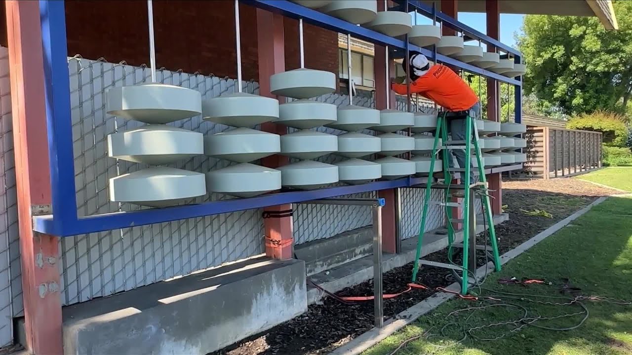 Giant Abacus (replica) Returns To Fresno Bank