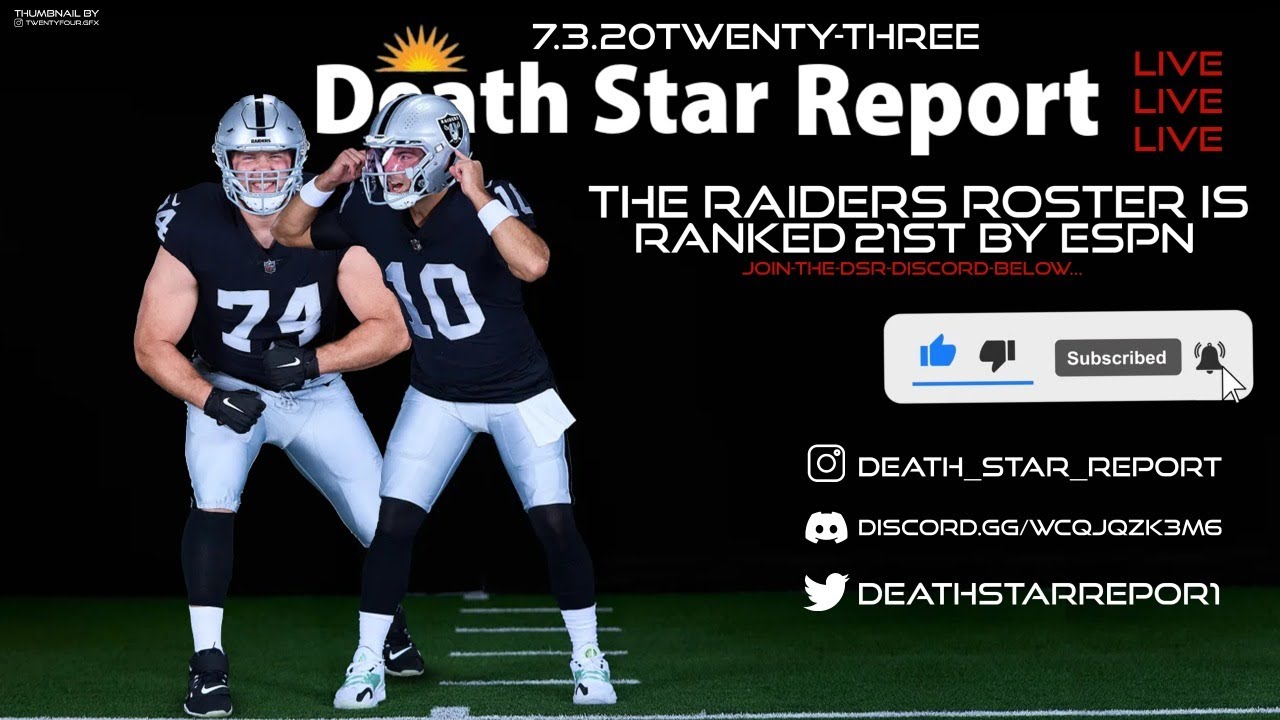 Raiders Live News Talk: Raiders Roster Ranked 21st By Espn (monday 07/03/2023)