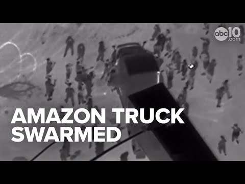 ‘street Takeover’ Amazon Cargo Truck Broken Into During Sacramento Sideshow