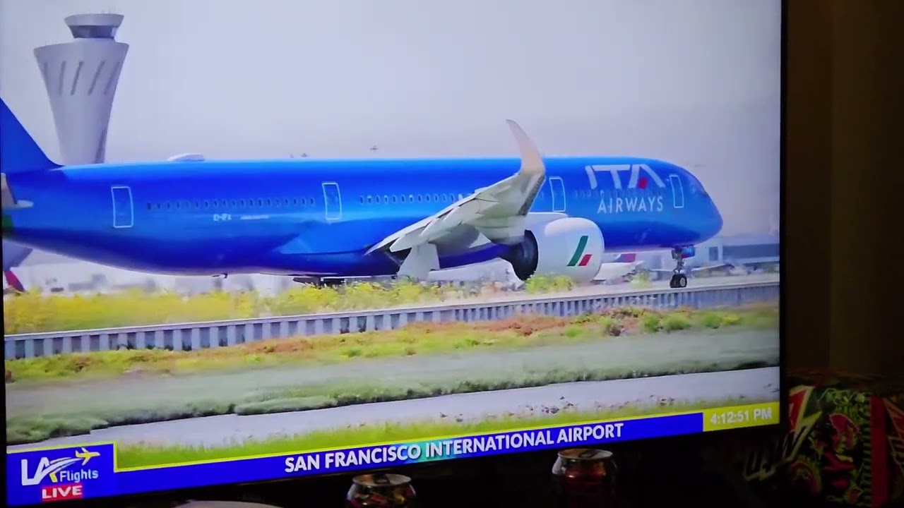 ITA AIRWAYS FLIGHT 641 HEAVY FROM SFO AIRPORT TO FCO AIRPORT A-350-900 TAKEOFF ON RUNWAY 28L 1 Ita Airways Flight 641 Heavy From Sfo Airport To Fco Airport A 350 900 Takeoff On Runway 28l