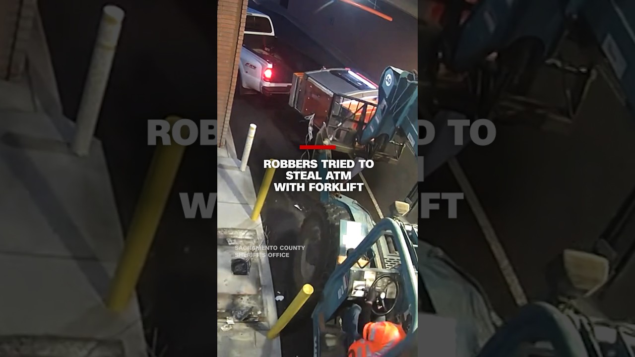 Thieves Use Forklift In Atm Robbery. See How It Went Wrong #cnn #news