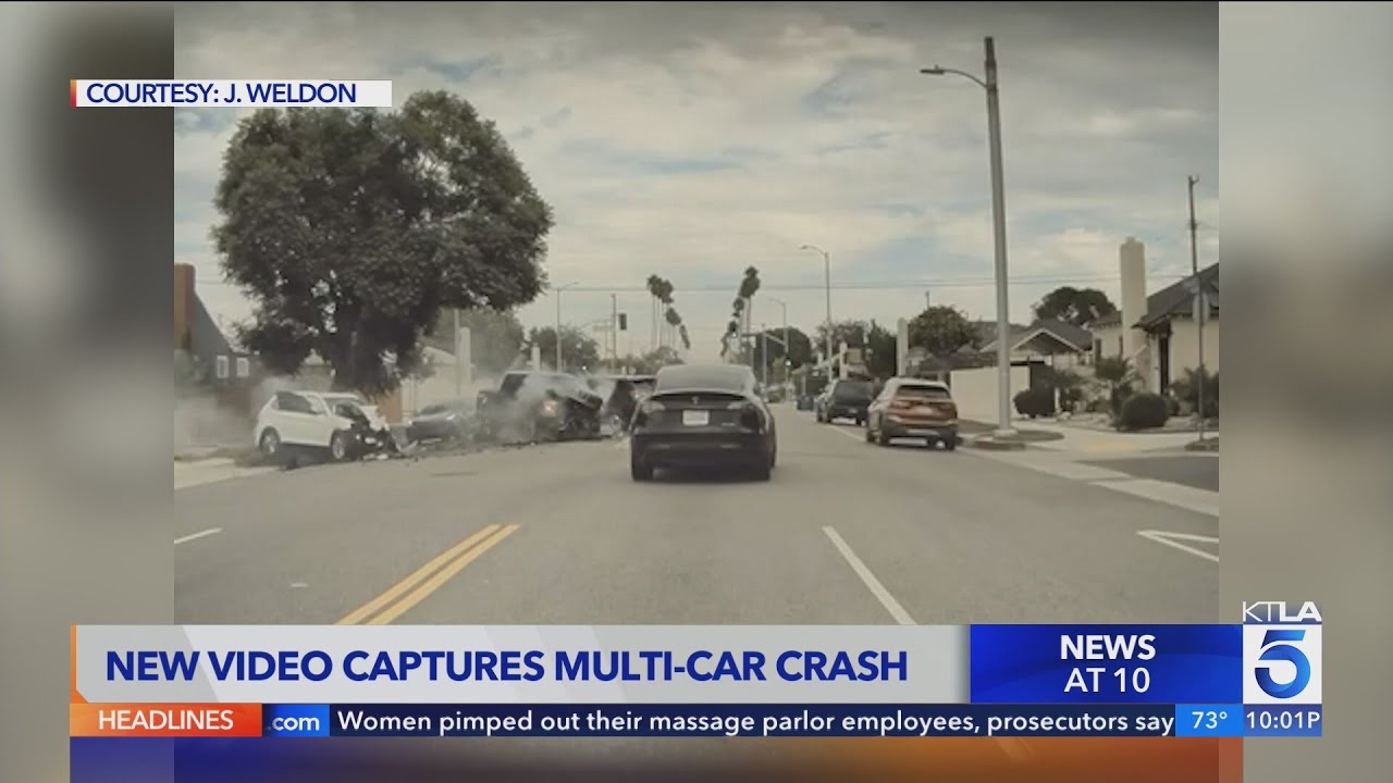 Dash Cam Video Captures Multi Vehicle Crash In Baldwin Hills