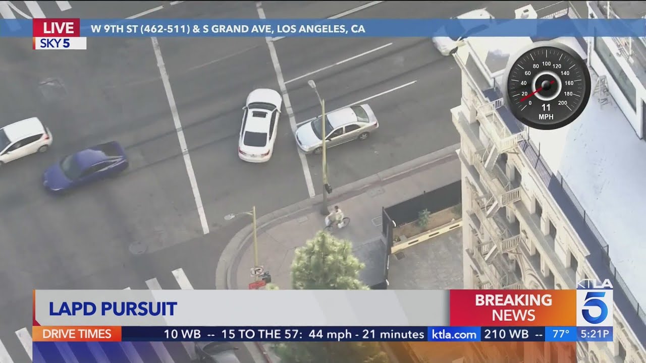 Erratic Driver In Custody After Police Pursuit In Downtown Los Angeles