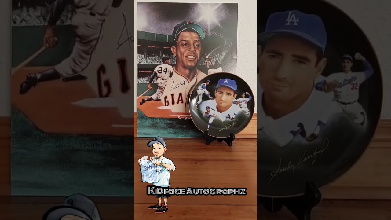 💣kidface Hot Toys💣 Presents Los Angeles Dodgers 📺 Sandy Koufax Autographed Plate By Hackett American