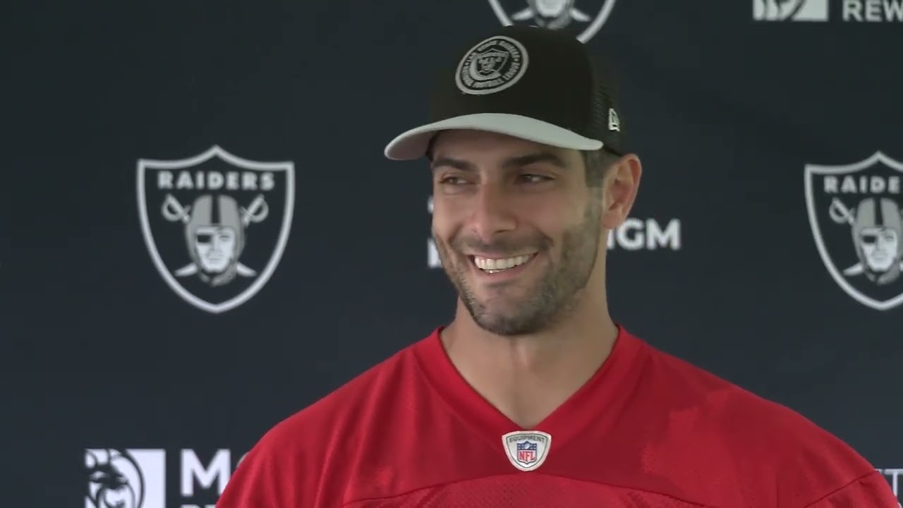 Las Vegas Raiders Qb Jimmy Garoppolo From The West Virginia Practice Facility