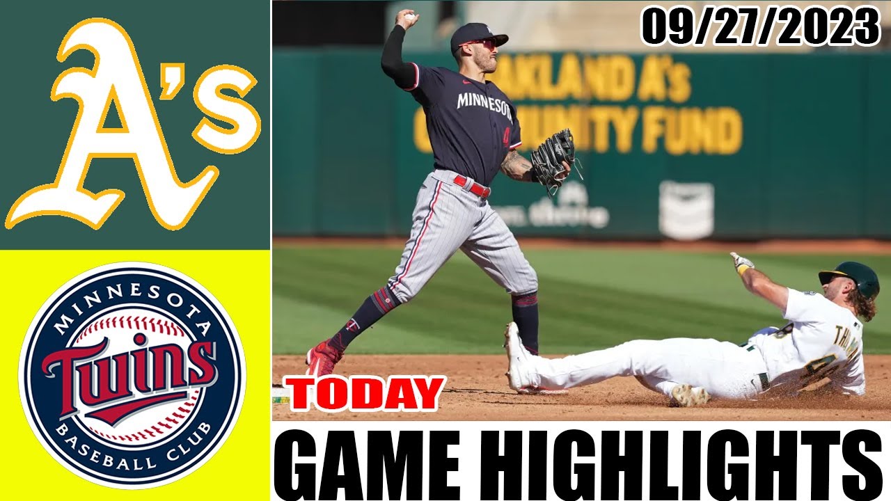 Oakland Athletics Vs Minnesota Twins Full Game Highlights [today] September 27, 2023