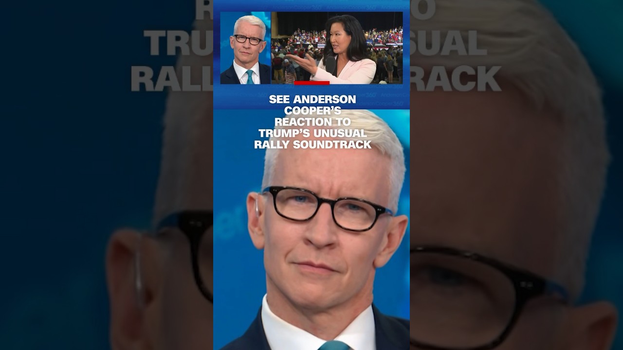 See Anderson Cooper’s Reaction To Trump’s Unusual Rally Soundtrack