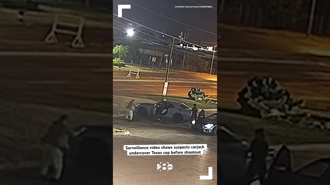 Surveillance Video Shows Suspects Carjack Undercover Texas Cop Before Shootout