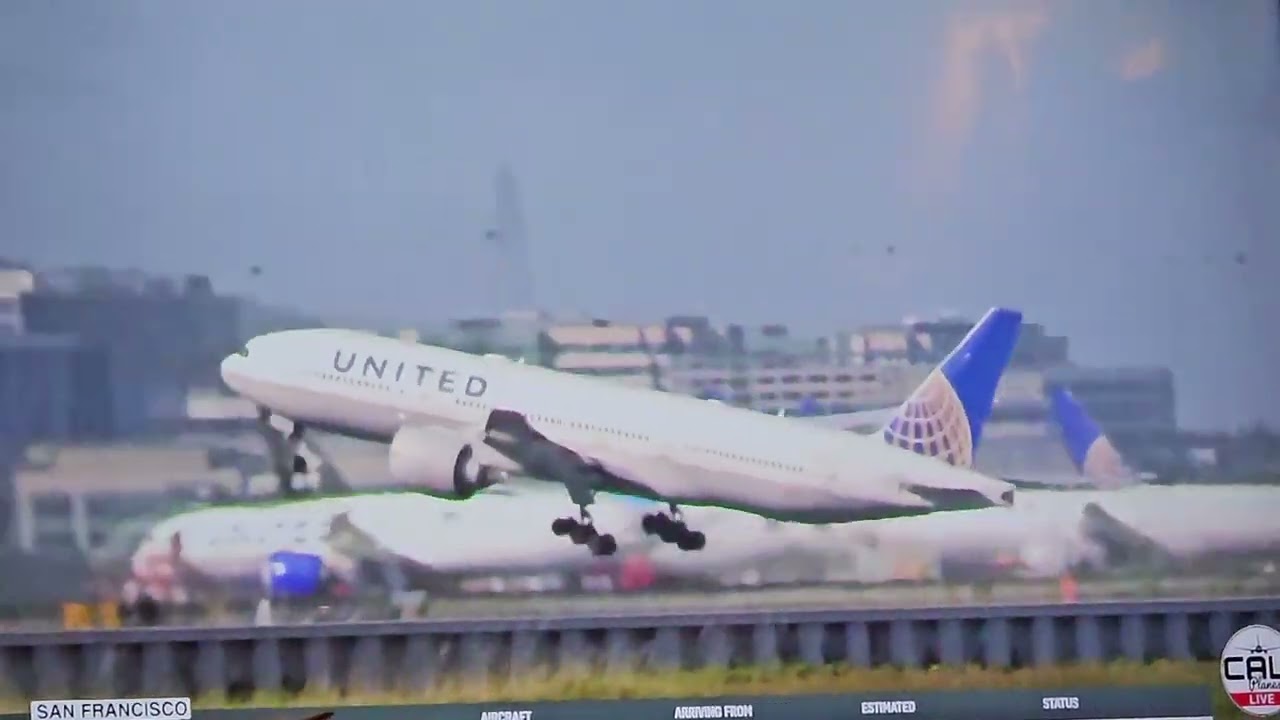 UNITED AIRLINES FLIGHT 1896 HEAVY FROM SFO AIRPORT TO EWR AIRPORT A-777-200 TAKEOFF ON RUNWAY 28L 1 United Airlines Flight 1896 Heavy From Sfo Airport To Ewr Airport A 777 200 Takeoff On Runway 28l