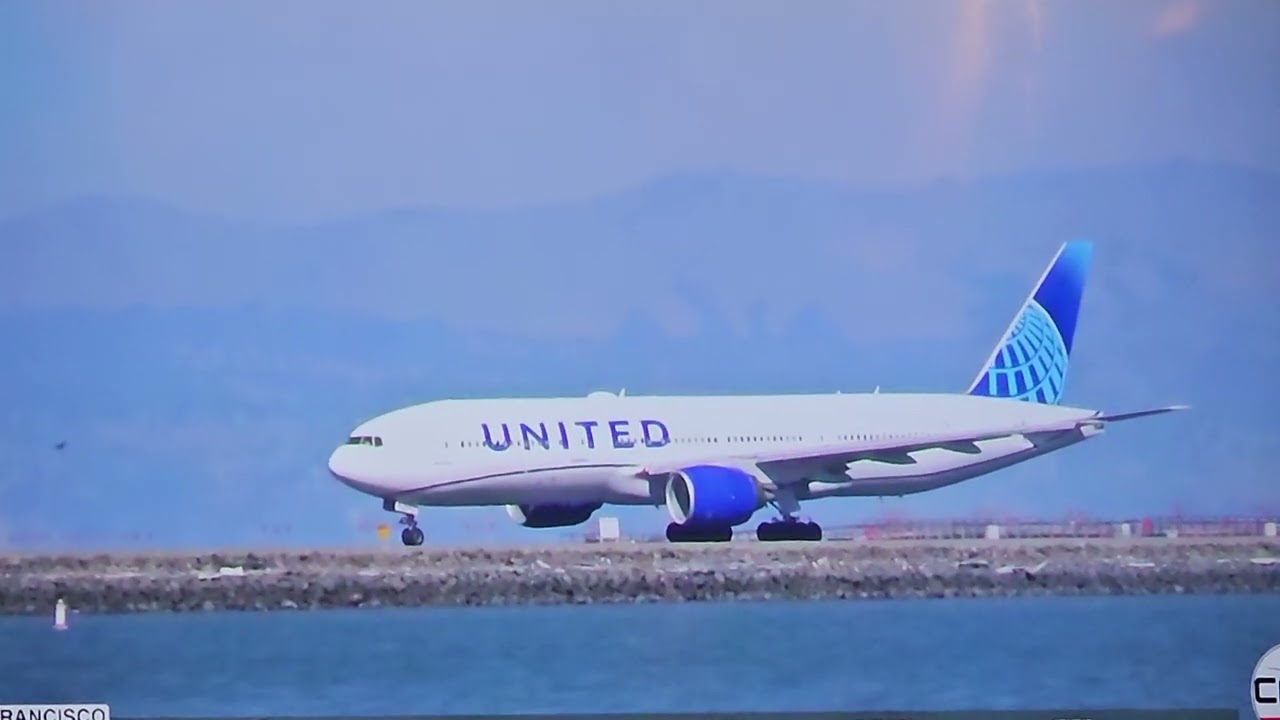 United Airlines Flight 44 Heavy From Sfo Airport To Zrh Airport A 777 200 Takeoff On Runway 28l