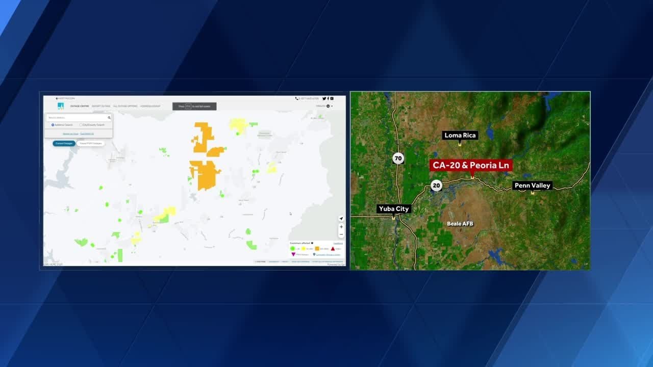 Vehicle Knocks Down Power Pole In Yuba County, Multiple Lanes Blocked On Highway 20