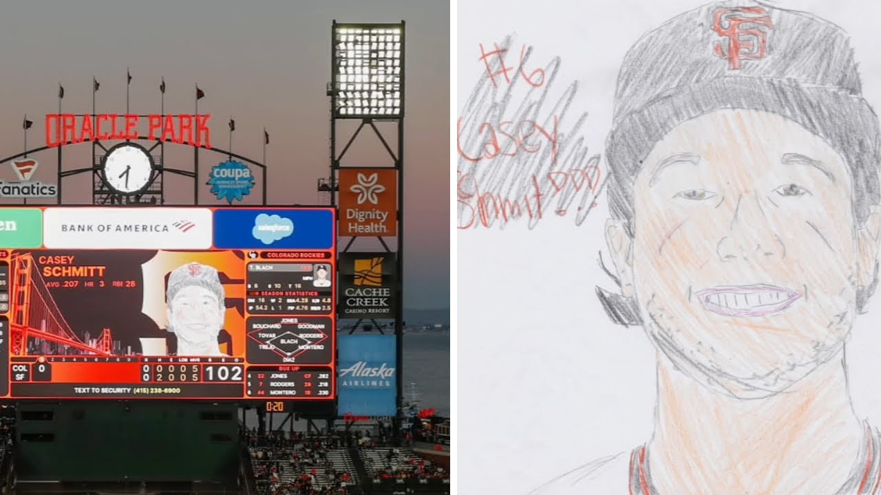 Young Cancer Patients’ Hand Drawn Portraits Of Sf Giants’ Players Appear On Scoreboard