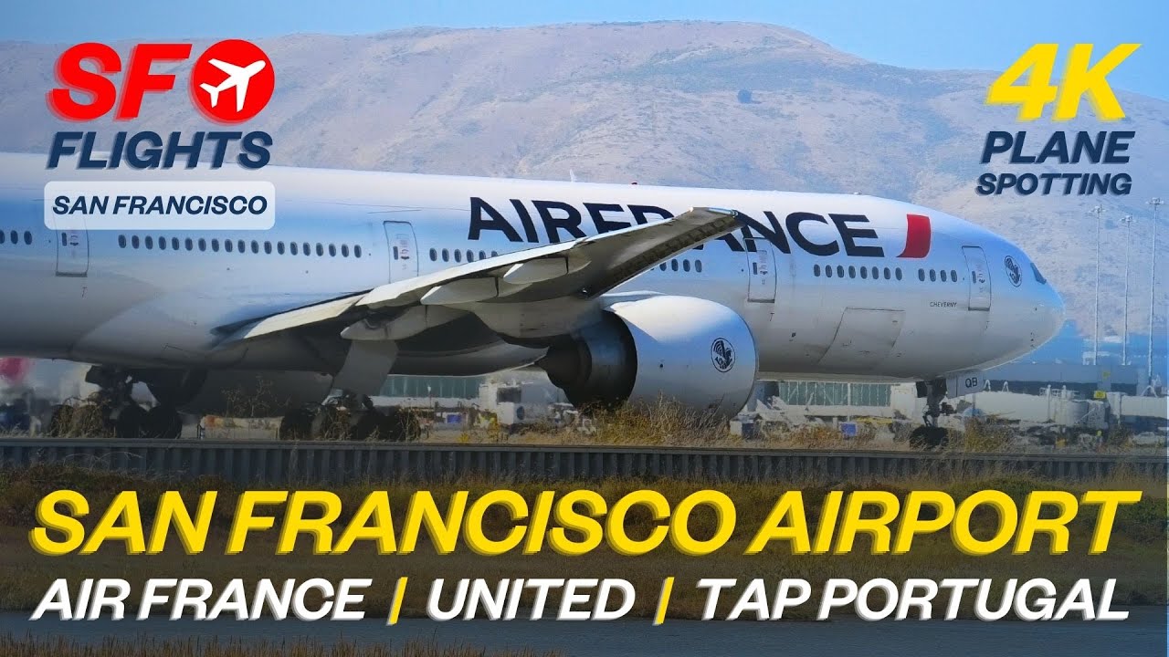 [4k] San Francisco Airport ✈️ Sfo Plane Spotting 🇺🇸 United 🇫🇷 Air France 🇵🇹 Tap Portugal