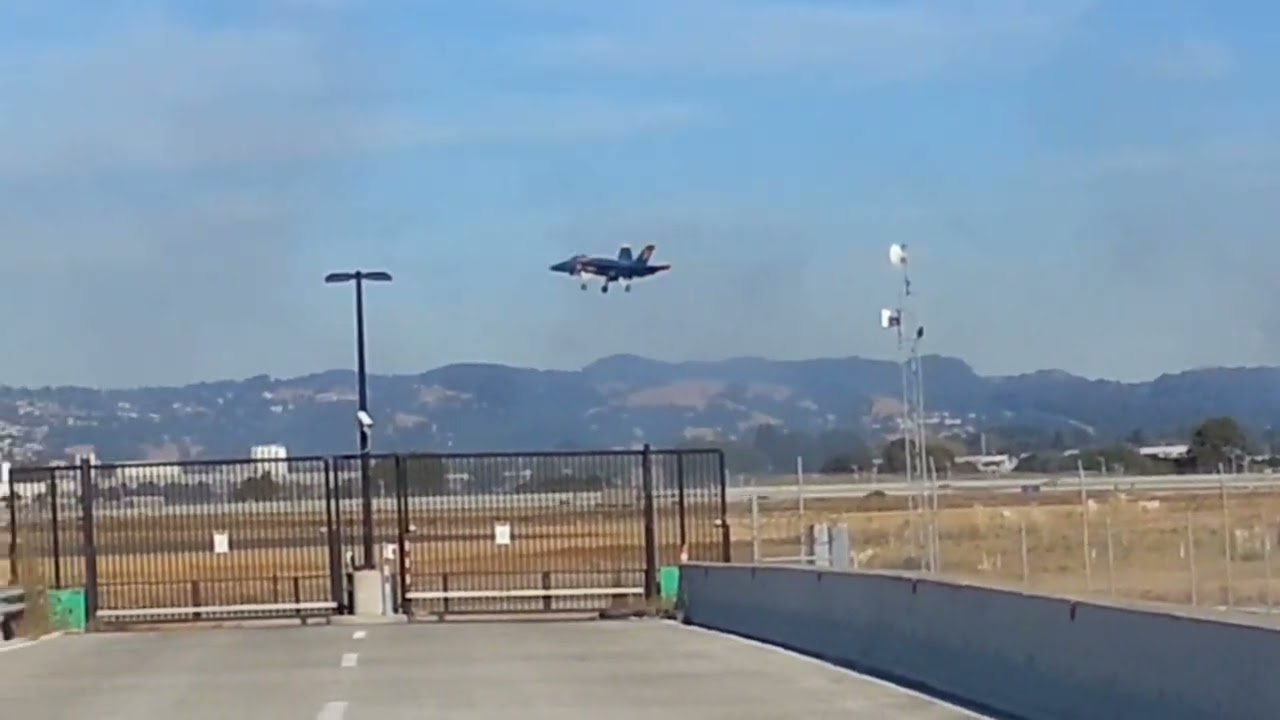 Blue Angels Arrive At Oakland International Airport. San Francisco Fleet Week. California. 4k.