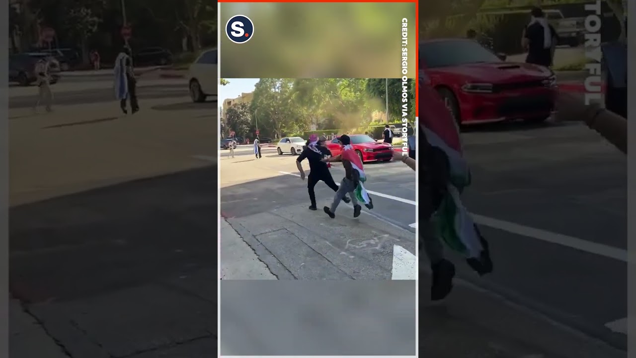 Clashes As Pro Palestine And Pro Israel Protesters Rally In Los Angeles