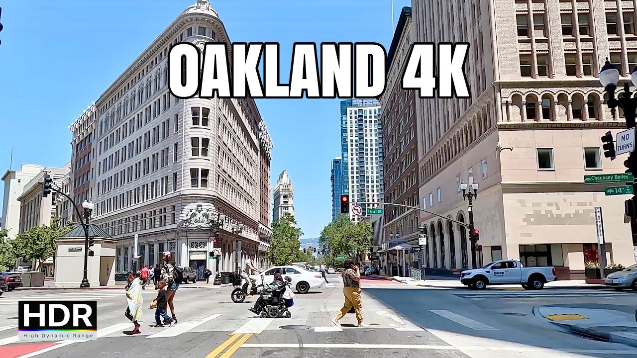 Downtown Oakland 4k Drive, Fox Theater, Uptown, Alameda, Fruitvale