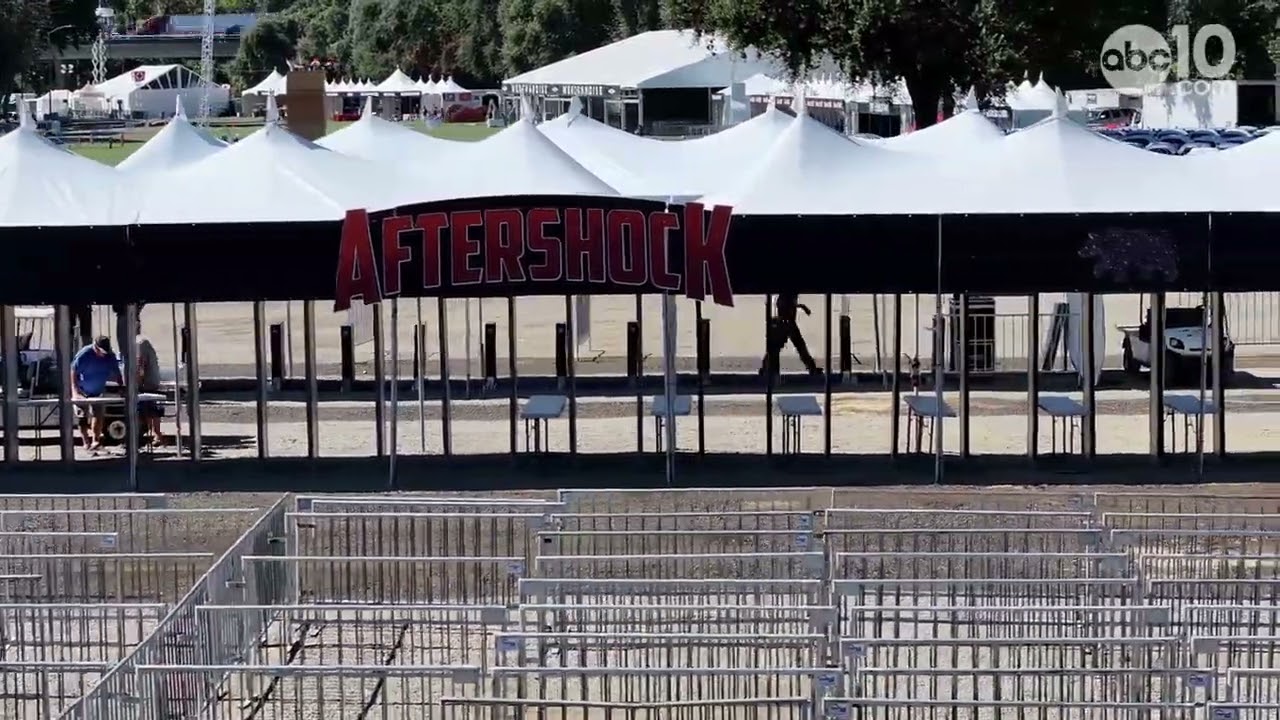 Drone video | 2023 Aftershock staging grounds set up in Sacramento's ...