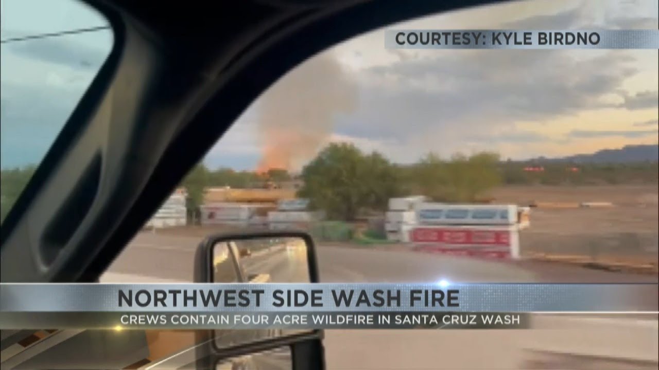 Fire Department On Scene Of Brush Fire In Santa Cruz Wash On Tucson’s Northwest Side
