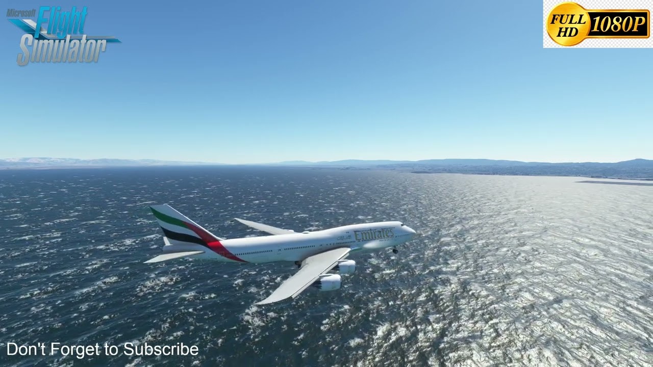 Fly Emirates Boeing 747 Landing At San Francisco International Airport