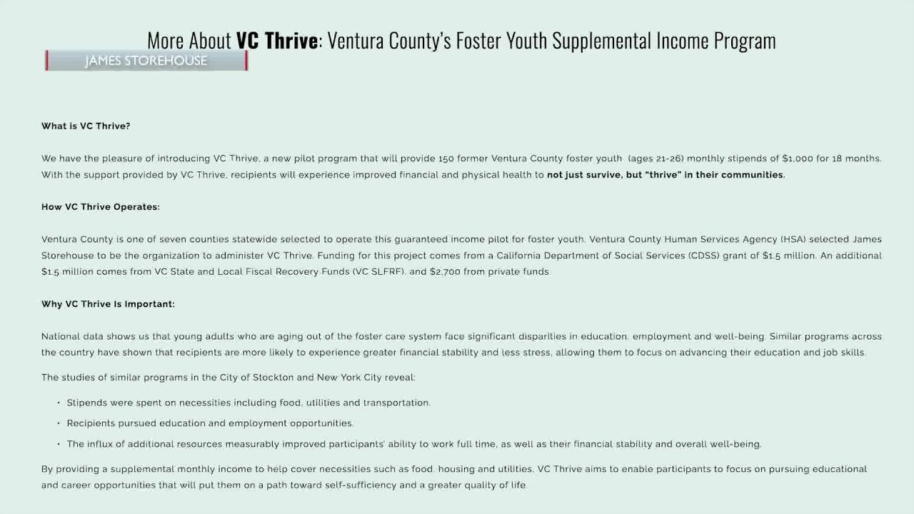 Former foster youth from Ventura County can now apply to receive supplemental income 2 Former Foster Youth From Ventura County Can Now Apply To Receive Supplemental Income