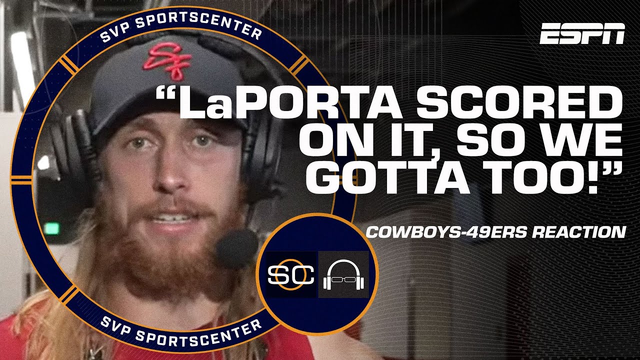 George Kittle Reacts To Cowboys 49ers Blowout, Mimicking Sam Laporta’s Td | Sc With Svp