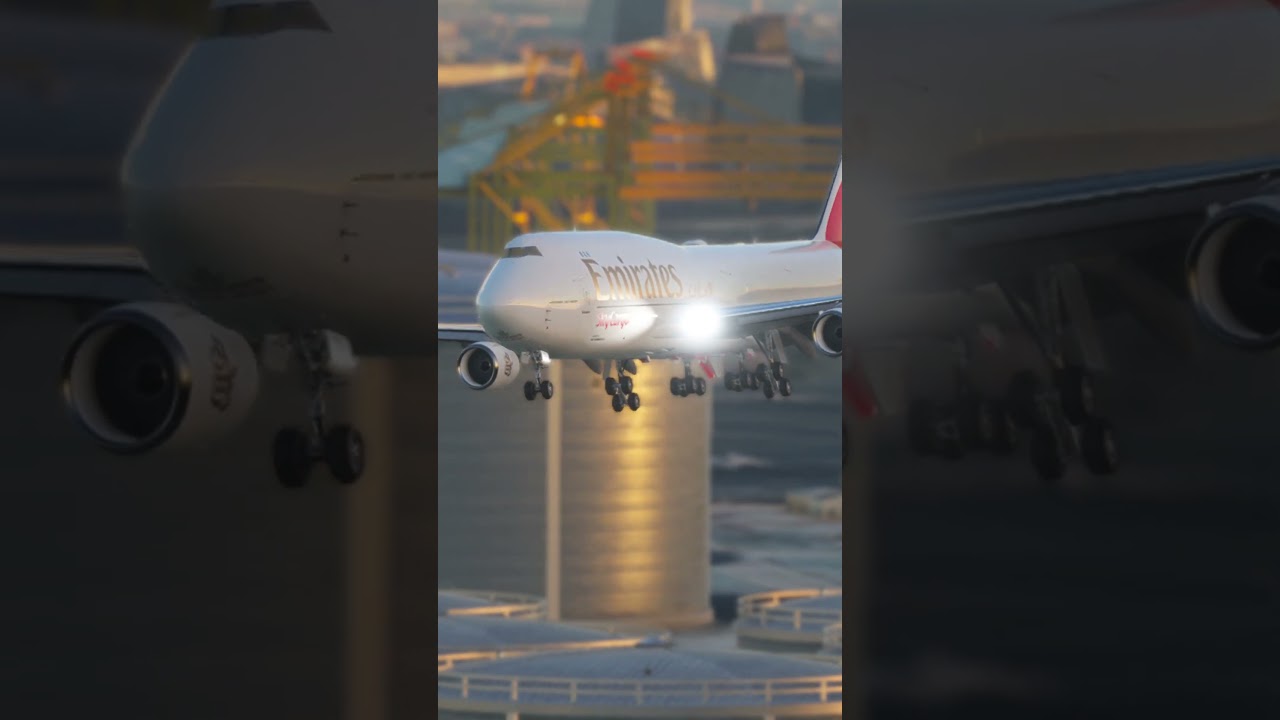 Giant Boeing 747 Emirates Heavy Landing At San Francisco Airport #shorts #aviation