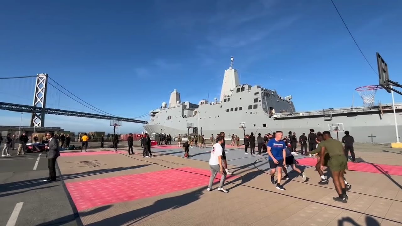 ‘hoops With The Troops’: Kids Tour Ship And Play Basketball At Sf Fleet Week Event