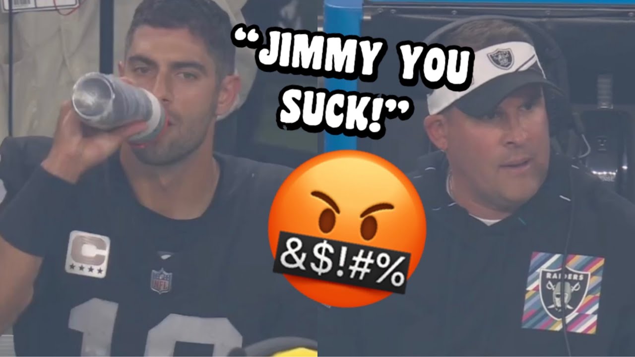 Josh Mcdaniels Gets Heated At Jimmy Garoppollo 🤬 Packers Vs Raiders 2023 Highlights