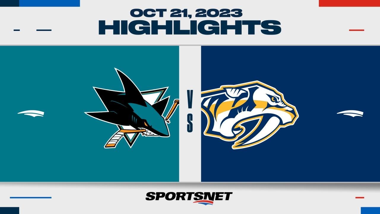 Nhl Highlights | Sharks Vs. Predators – October 21, 2023