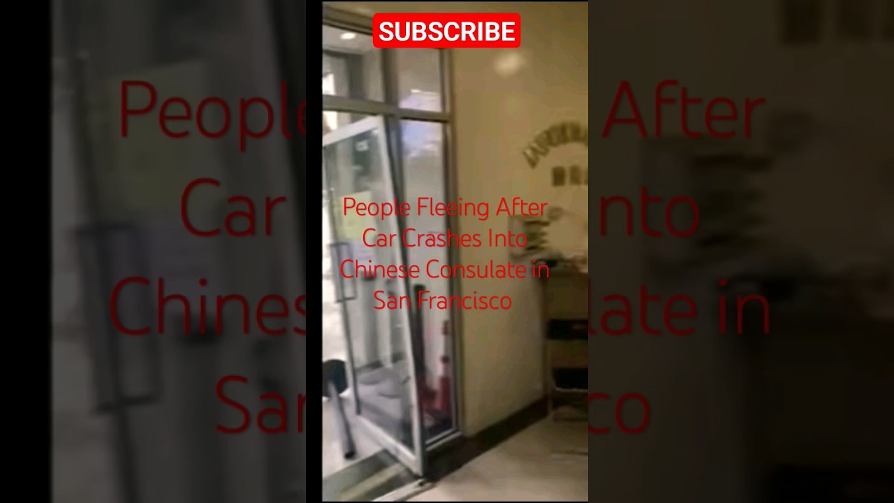 People Fleeing After Car Crashes Into Chinese Consulate In San Francisco California #shorts #news